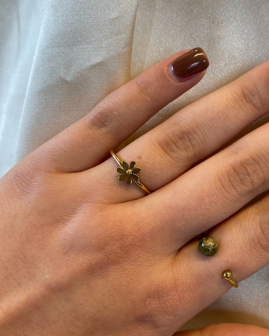 Bloom Flower - Bague - Acier inoxydable - Ajustable