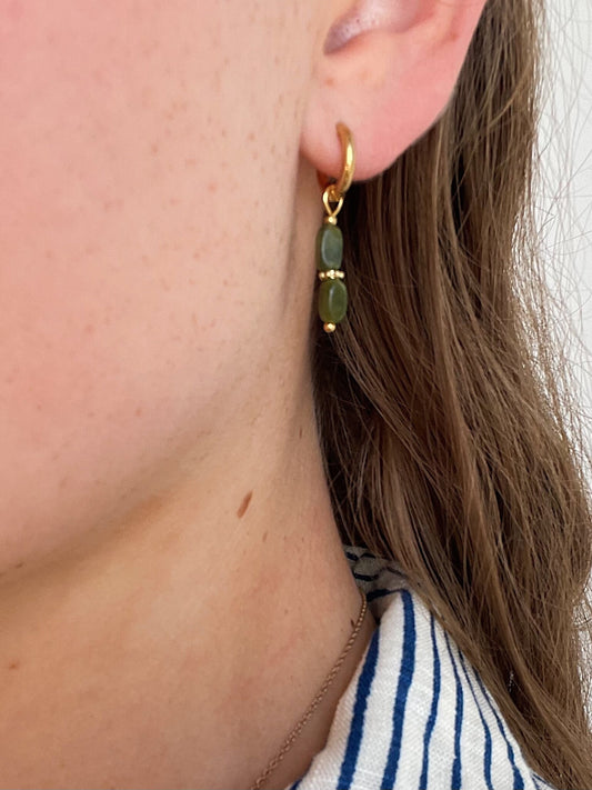 Freya - Boucles d'oreilles - Pierre naturelle - Acier inoxydable