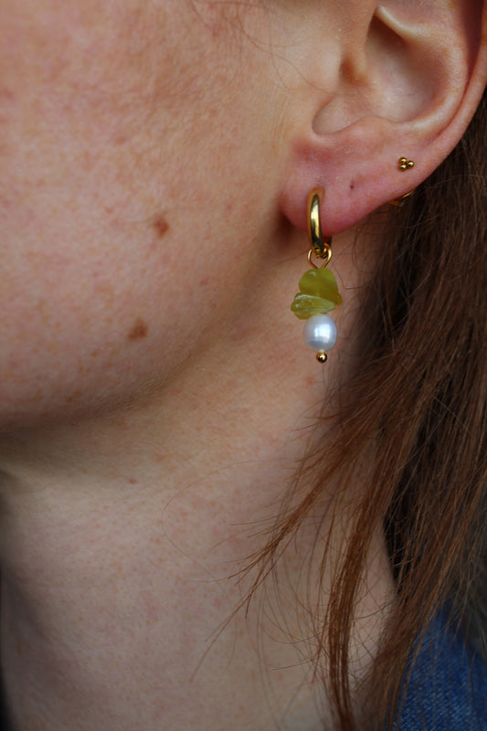 Lucie - Boucles d'oreilles - Pierre naturelle - Acier inoxydable