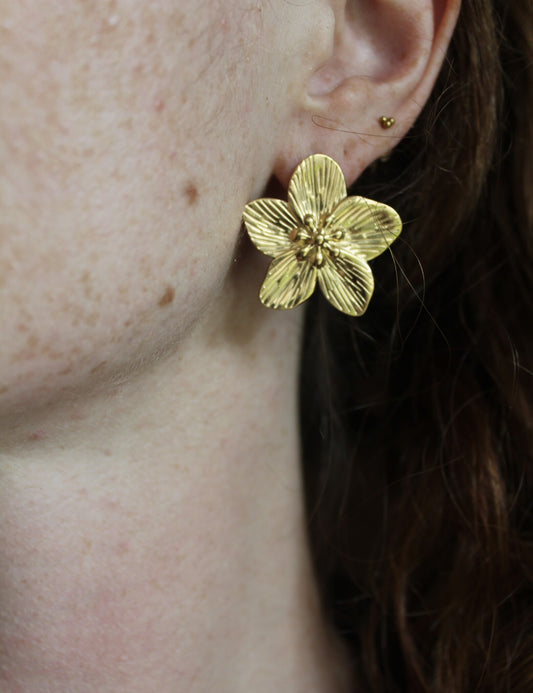 Fleur - Boucles d'oreilles - Acier inoxydable