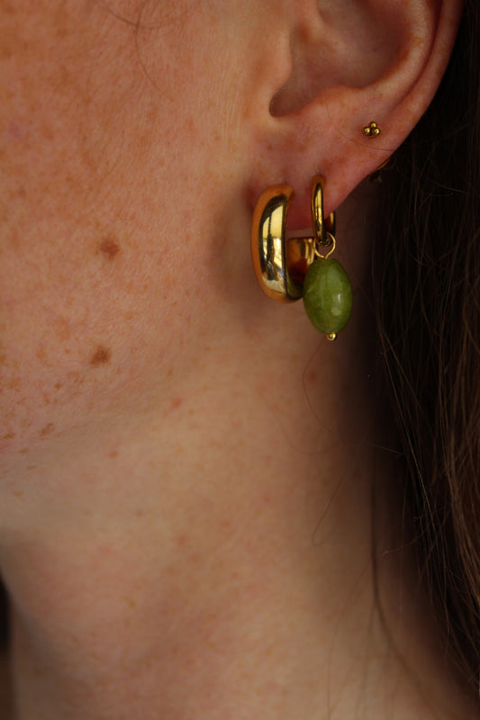 Freyde - Boucles d'oreilles - Pierre naturelle -  Acier inoxydable