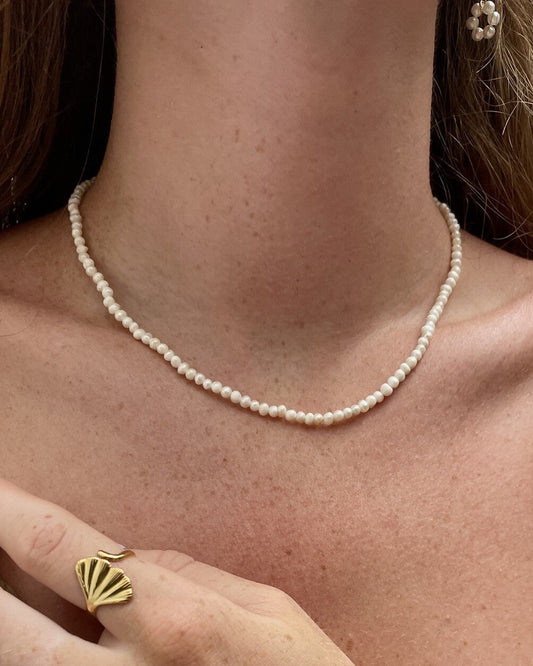 100% Real Fresh Water Pearl  - Collier - Acier inoxydable