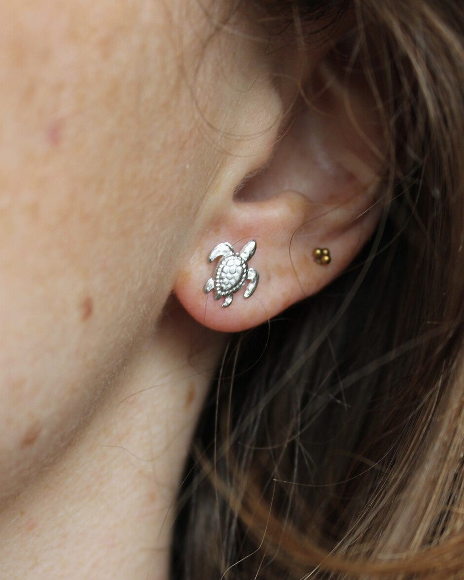 Turtle - Clou - Boucles d'oreilles - Acier inoxydable