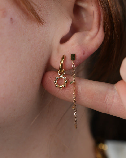 Round Dotted Circle  - Boucles d'oreilles - Acier inoxydable