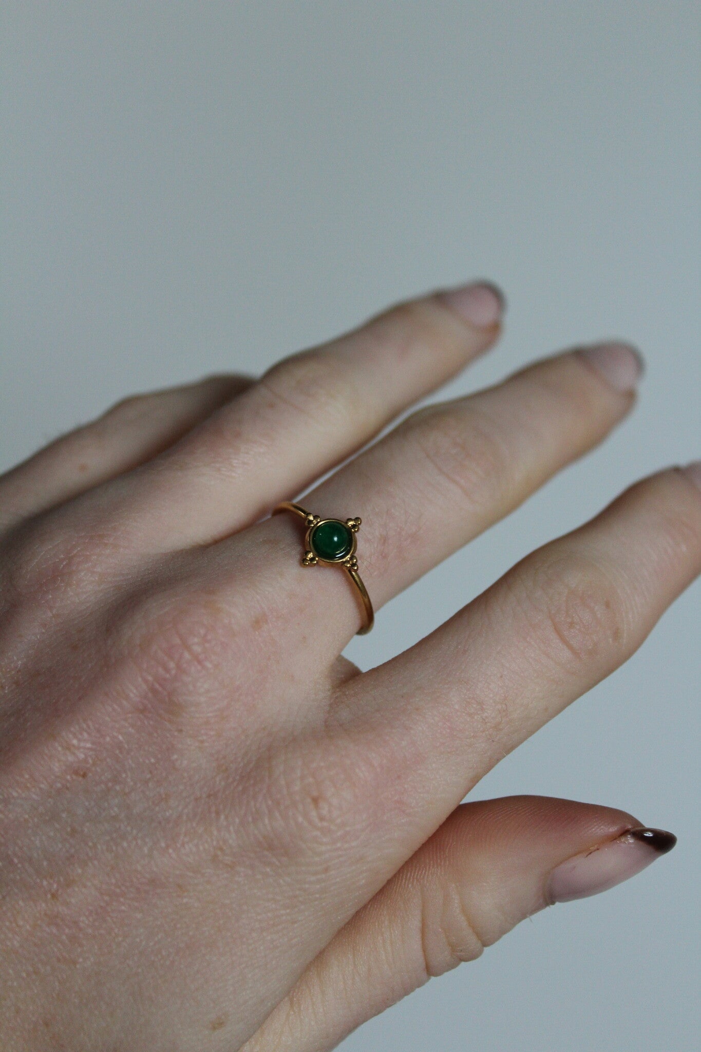 Pierre minimaliste Bagues Acier inoxydable Ajustable