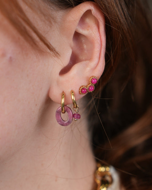 Yela - Boucles d'oreilles - Pierre naturelle - Acier inoxydable